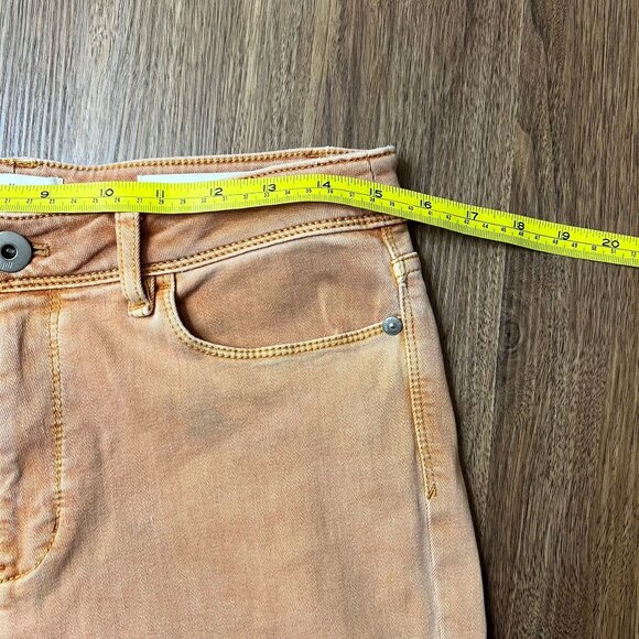 J. Jill Cropped High Rise Crop Cuffed Orange Denim Pants Womens Size 8 Stretch - Picture 3 of 8